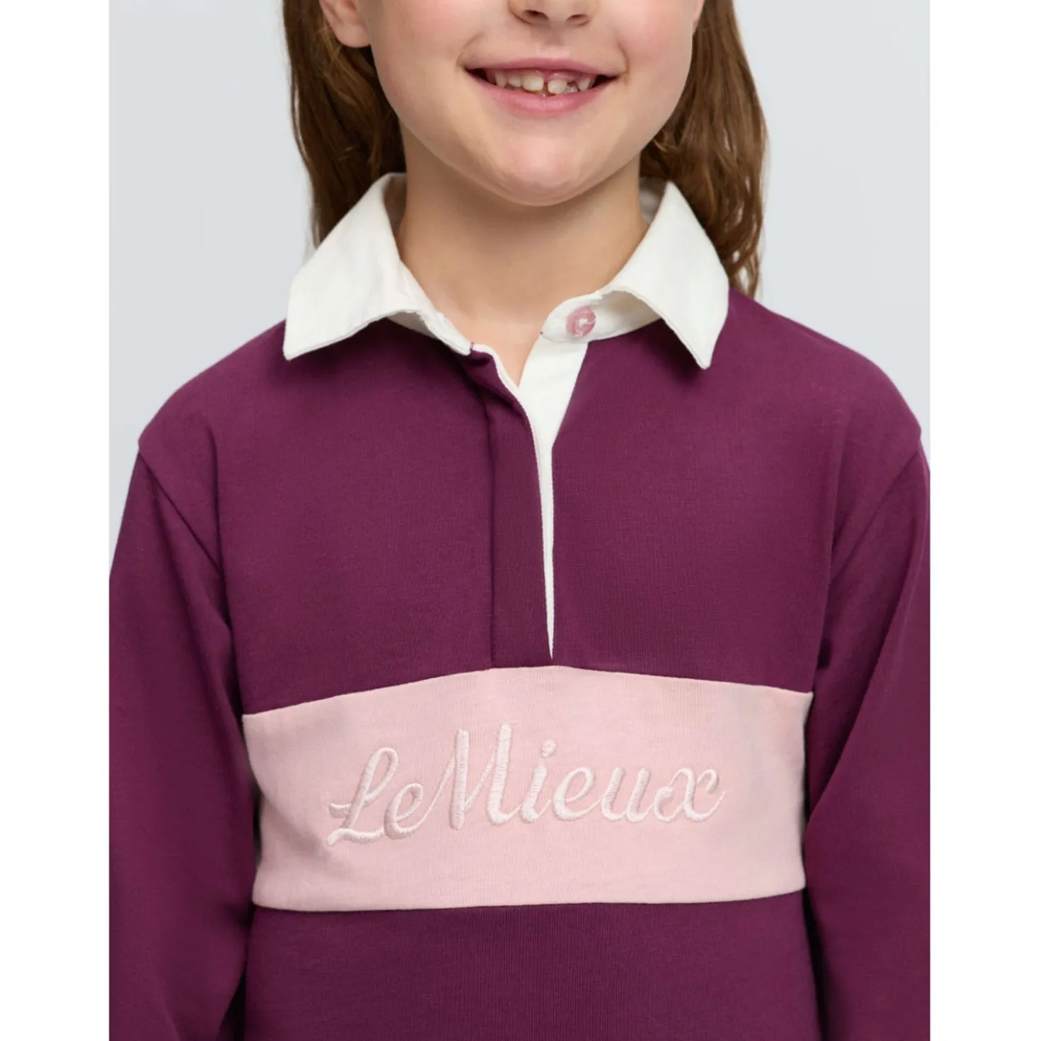 LeMieux Shirt Roman Rugby Kids Blackberry