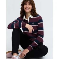 LeMieux Shirt Sloane Stripe Rugby Bramble
