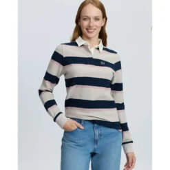 LeMieux Shirt Sloane Stripe Rugby Stone
