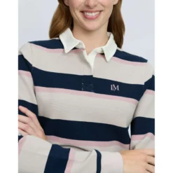 LeMieux Shirt Sloane Stripe Rugby Stone