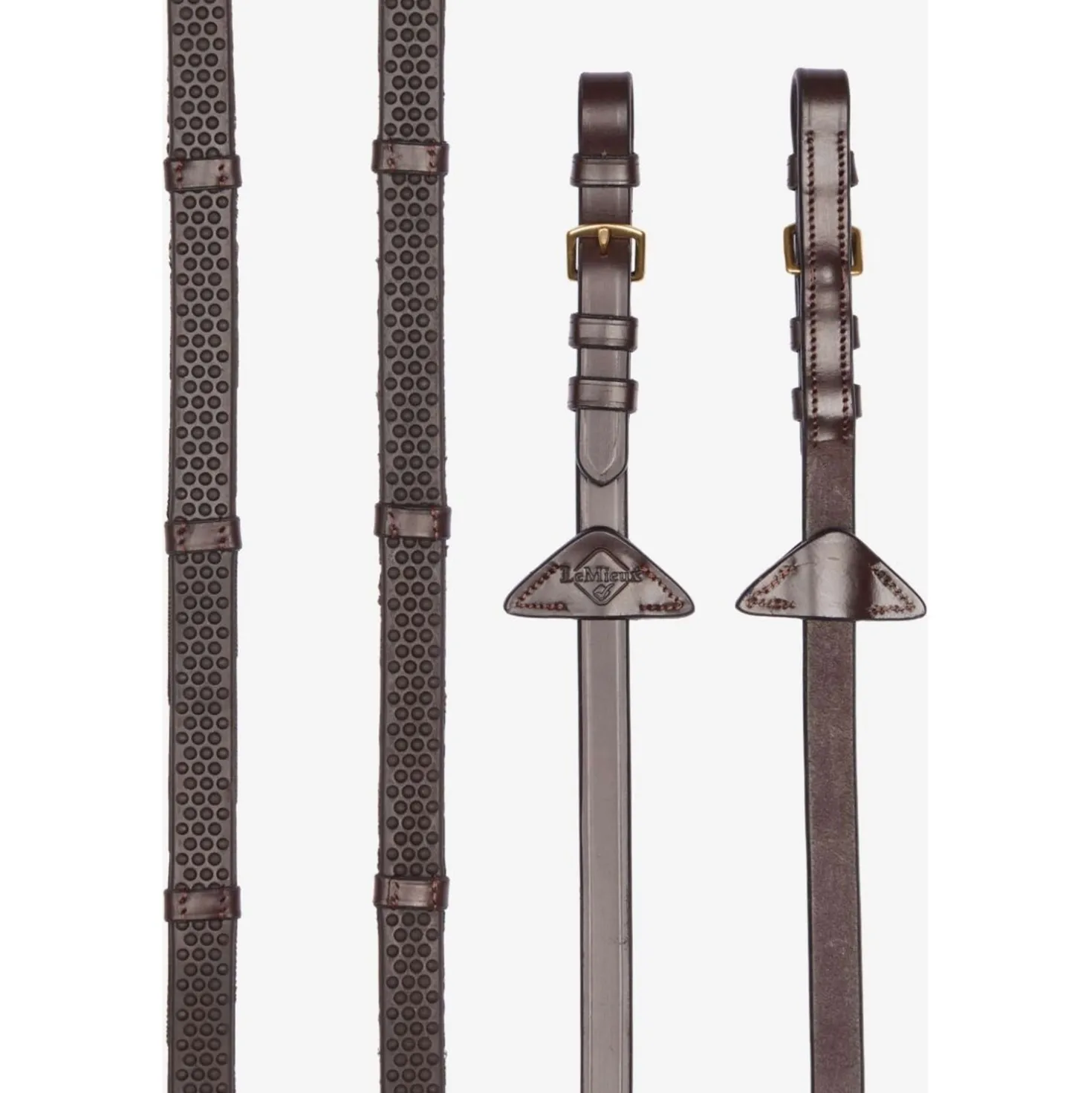 LeMieux Teugels Soft Rubber with Stoppers Havana/Brass