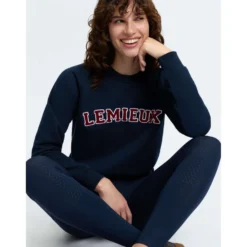 LeMieux Trui Vida Varsity Crew Neck Navy