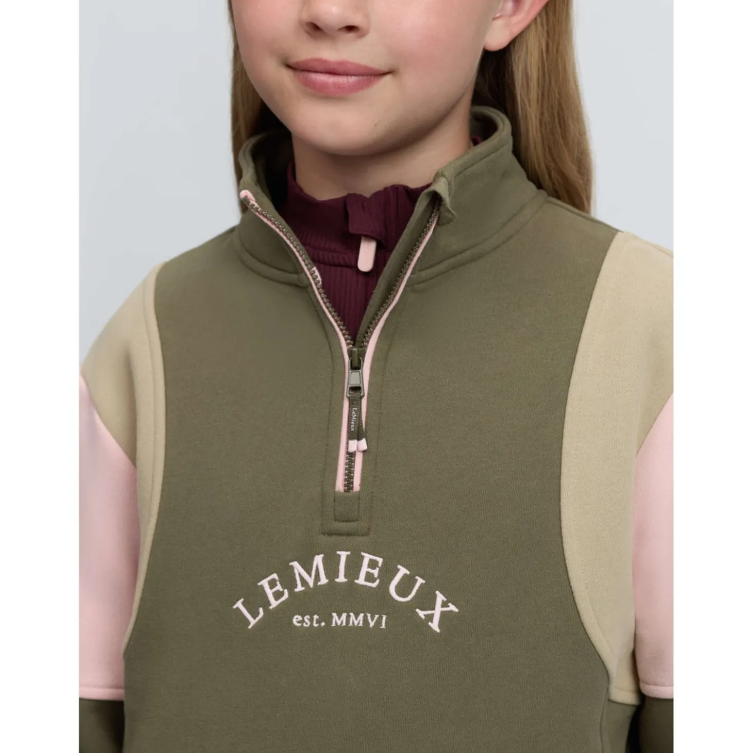 LeMieux Trui Viola Quarter Zip Kids Willow Green