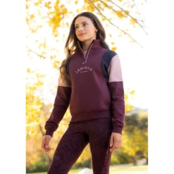 LeMieux Trui Viola Quarter Zip Kids Bramble