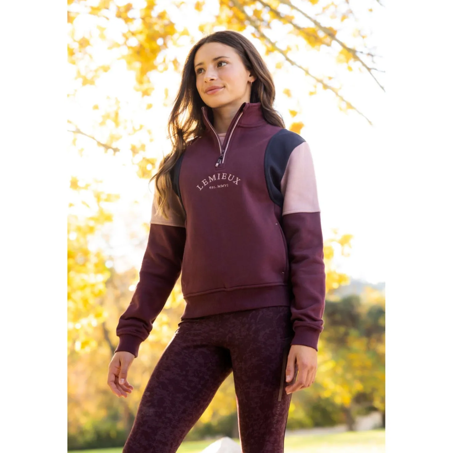 LeMieux Trui Viola Quarter Zip Kids Bramble