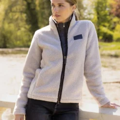 LeMieux Vest Heritage Borg Zip Through Stone
