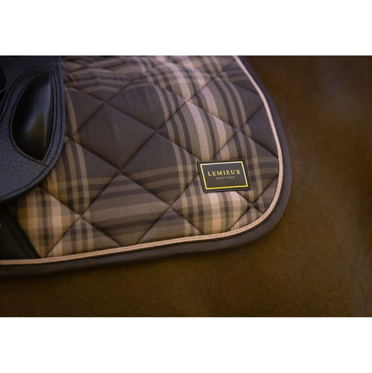 LeMieux Zadeldekje Heritage Check Square Springen Cocoa