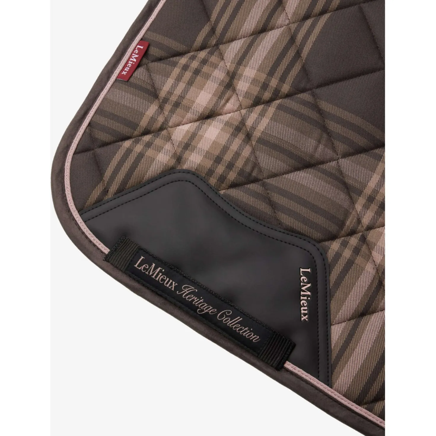 LeMieux Zadeldekje Heritage Check Square Dressuur Cocoa