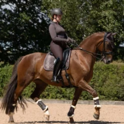 LeMieux Zadeldekje Heritage Check Square Dressuur Cocoa