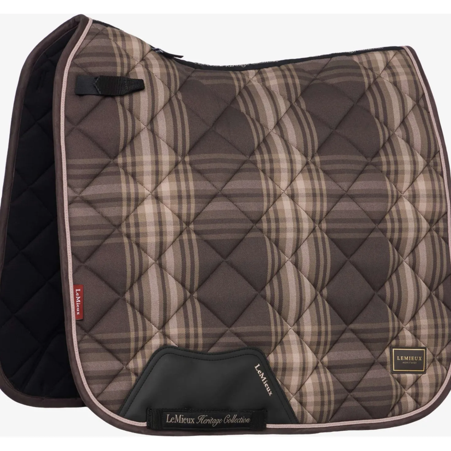 LeMieux Zadeldekje Heritage Check Square Dressuur Cocoa