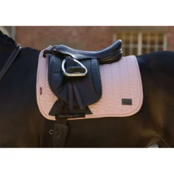 LeMieux Zadeldekje Heritage Herringbone Square Dressuur Wild Rose