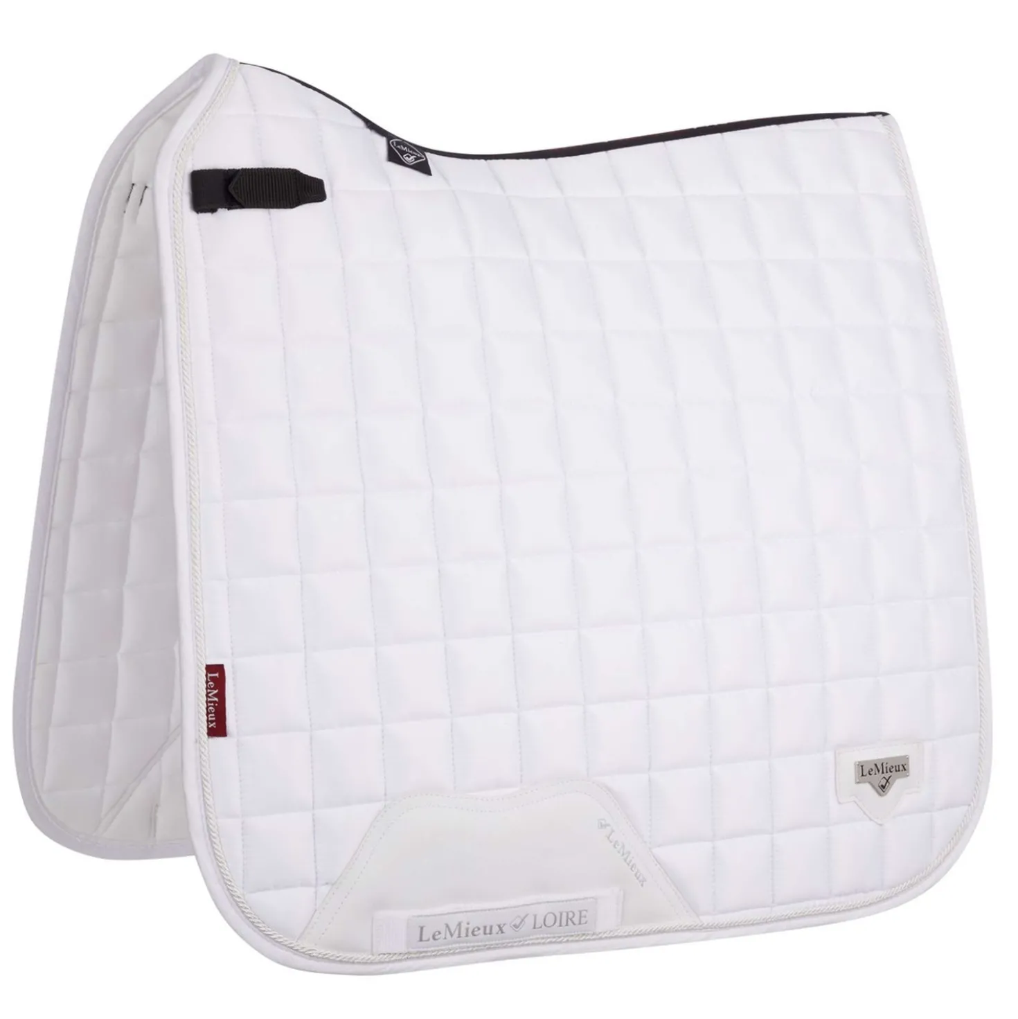 LeMieux Zadeldekje Loire Classic Satin Square Dressuur Wit