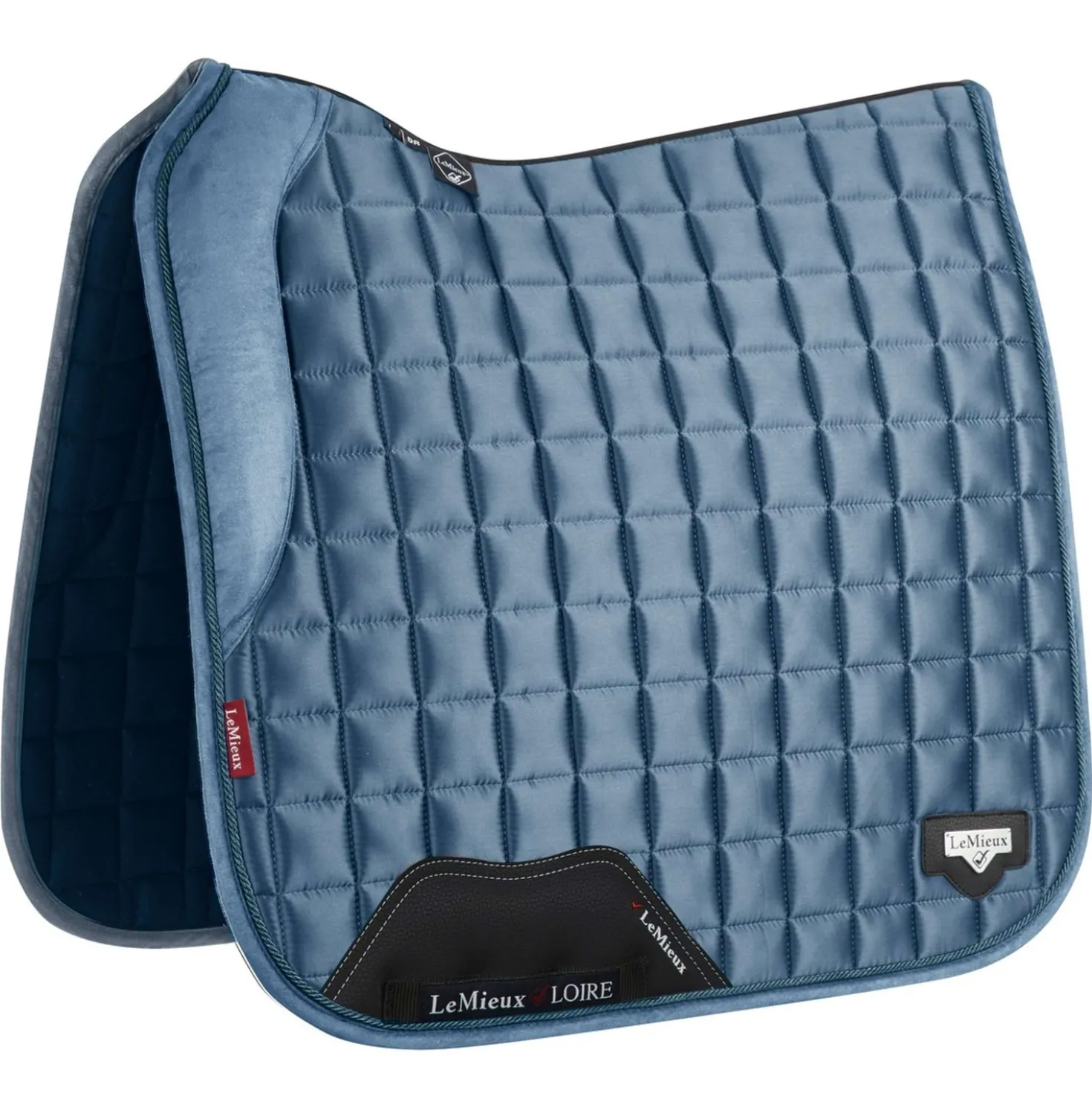 LeMieux Zadeldekje Loire Memory Satin Square Dressuur Ice Blue