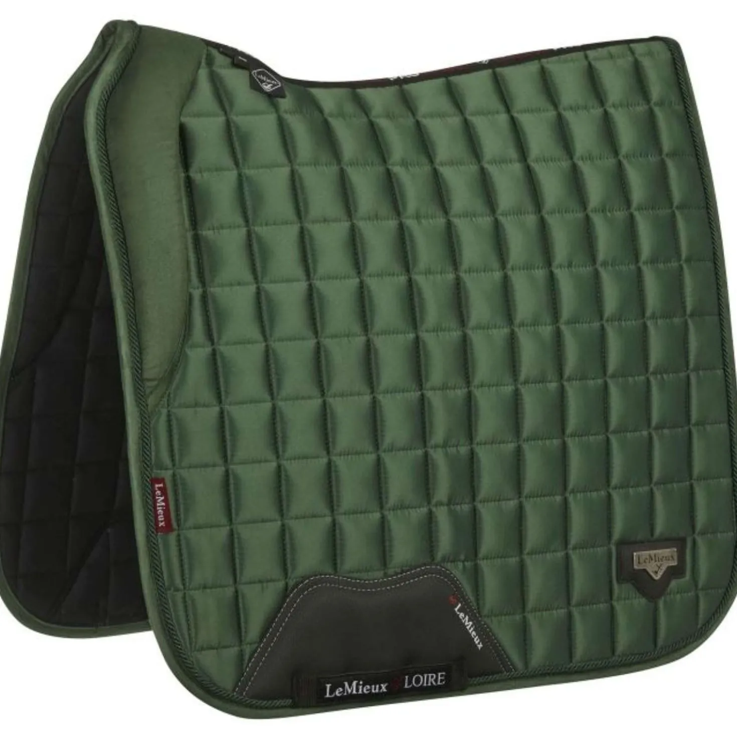 LeMieux Zadeldekje Loire Memory Satin Square Dressuur Hunter Groen