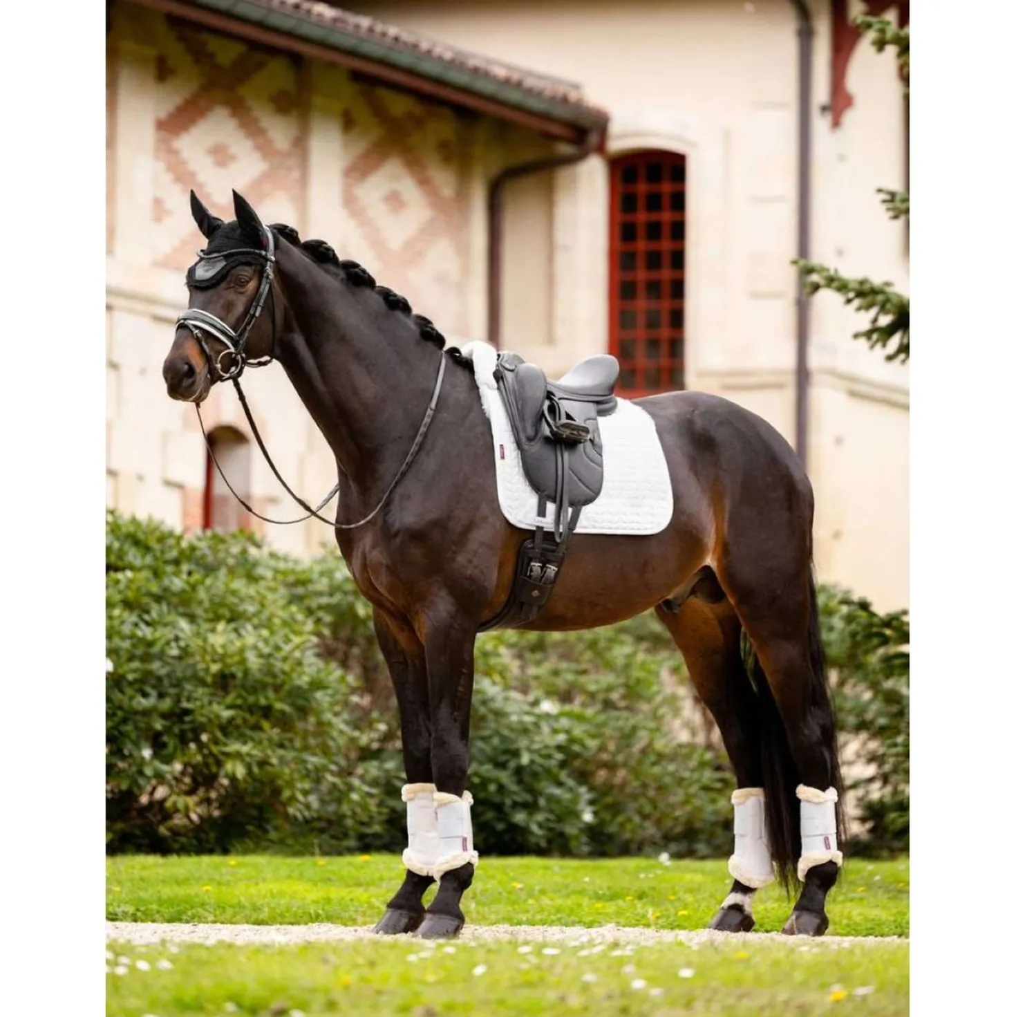 LeMieux Zadeldekje ProLambs Square Half Lined Dressuur Wit/Wit