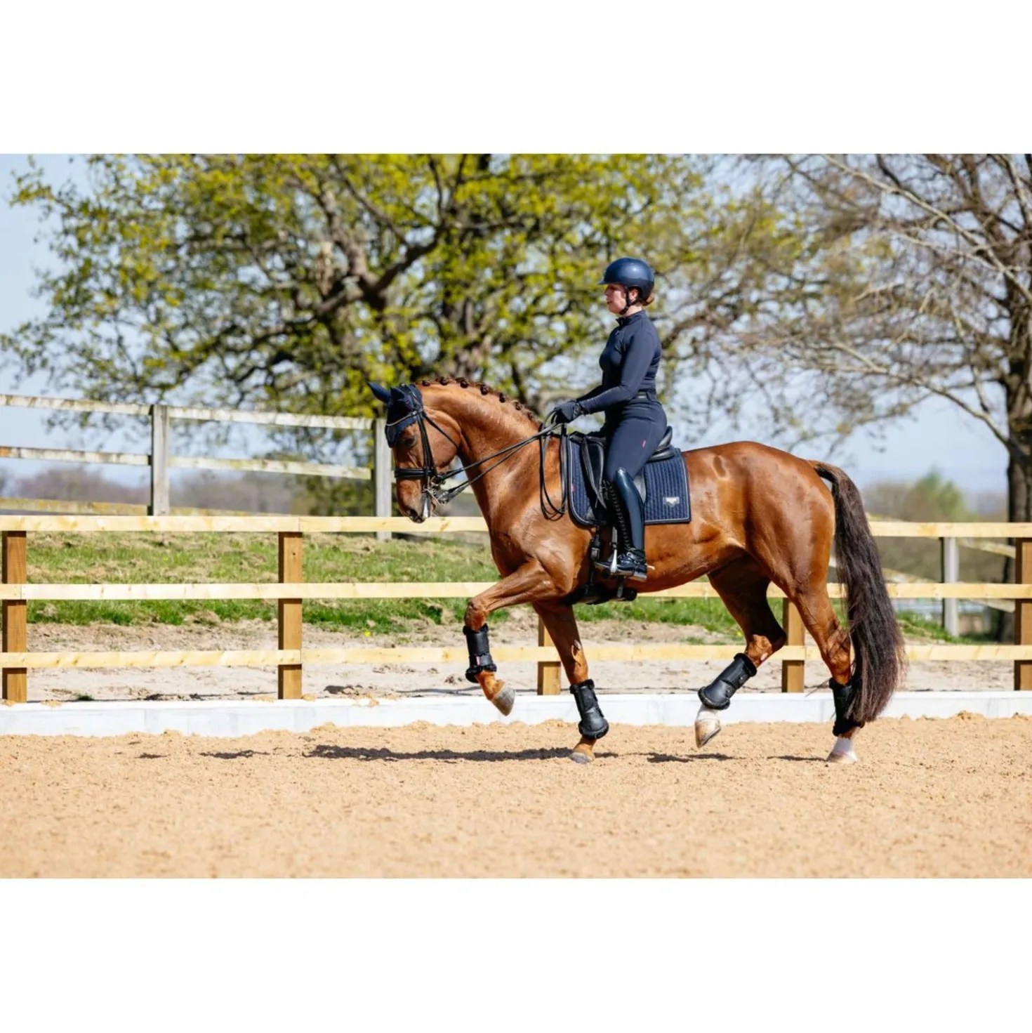LeMieux Zadeldekje Puissance Suede Dressuur Navy