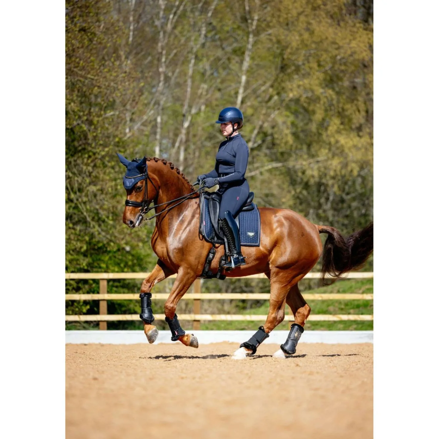 LeMieux Zadeldekje Puissance Suede Dressuur Navy