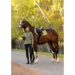 LeMieux Zadeldekje Suede Close Contact Square Springen Gooseberry