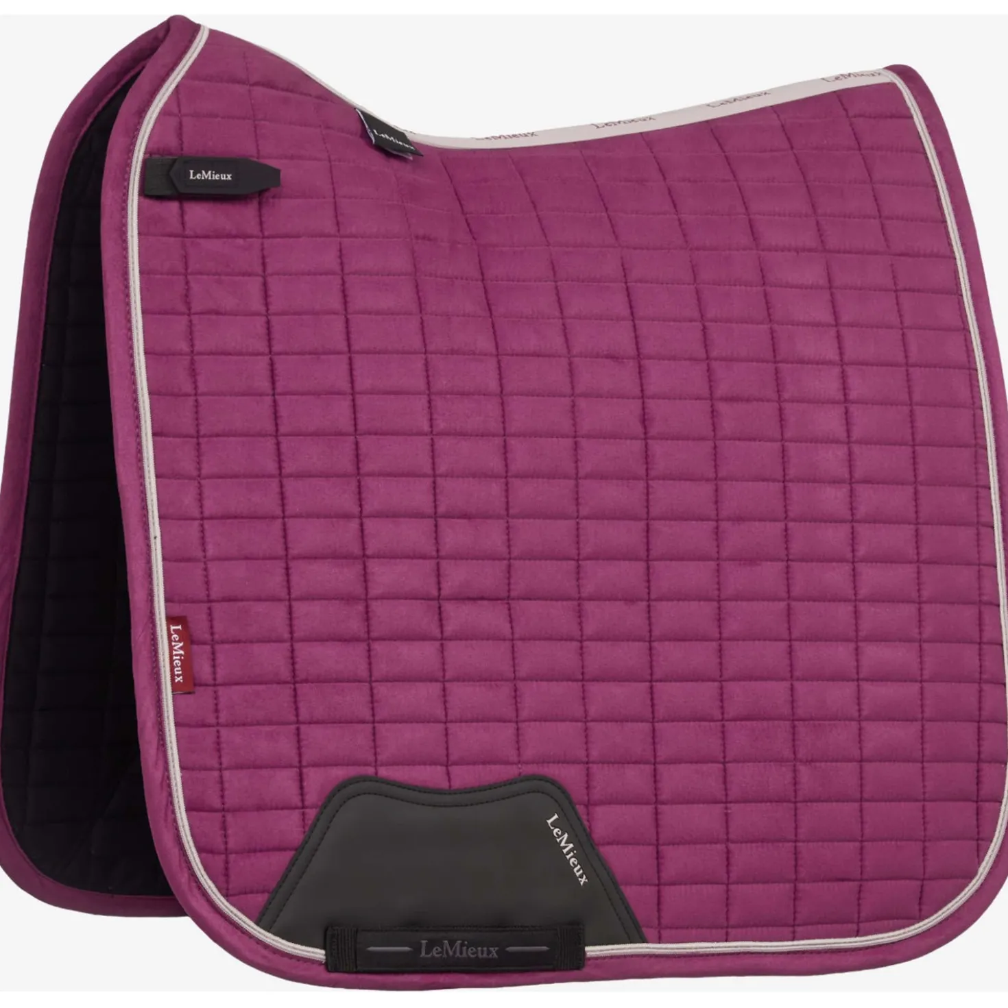LeMieux Zadeldekje Suede Square Dressuur Blackberry