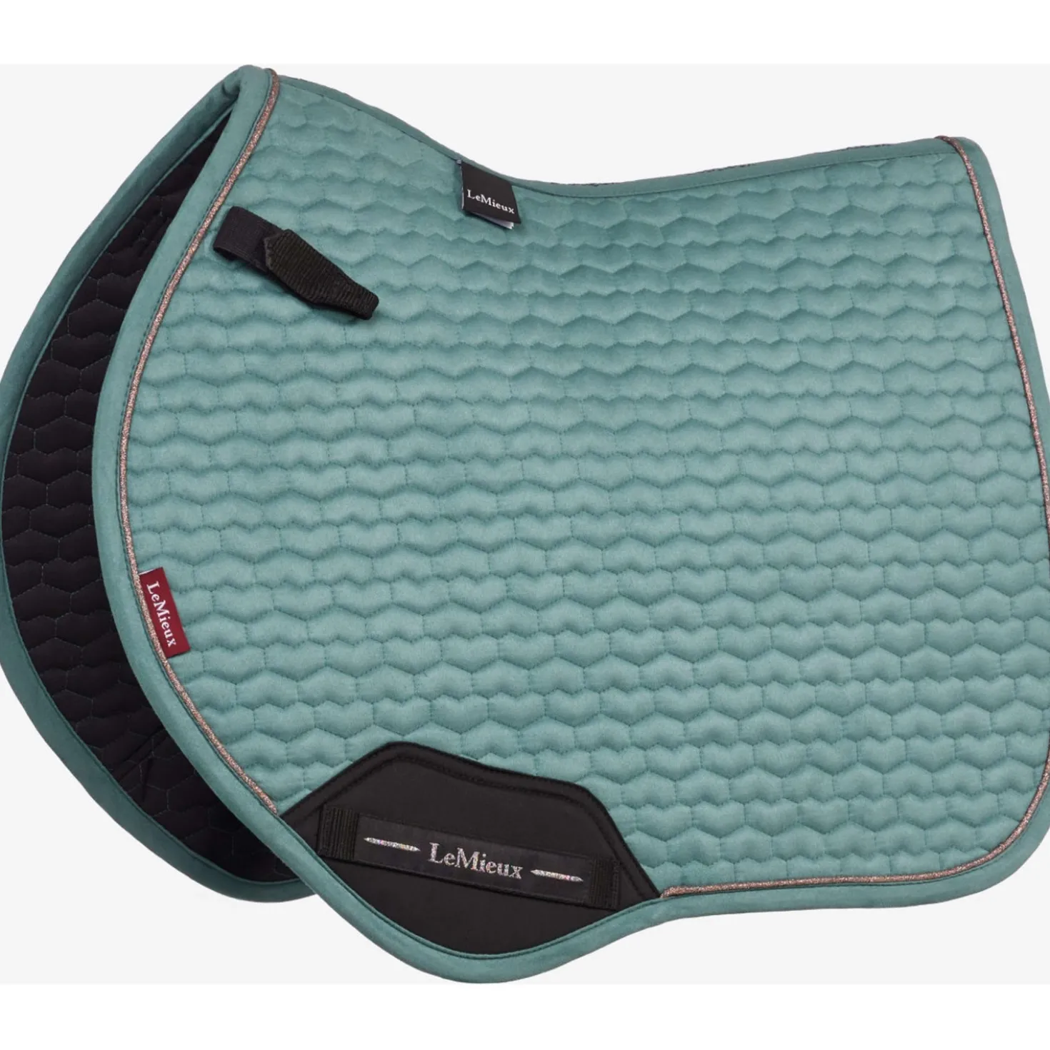 LeMieux Zadeldekje Suede Square Springen Aloe