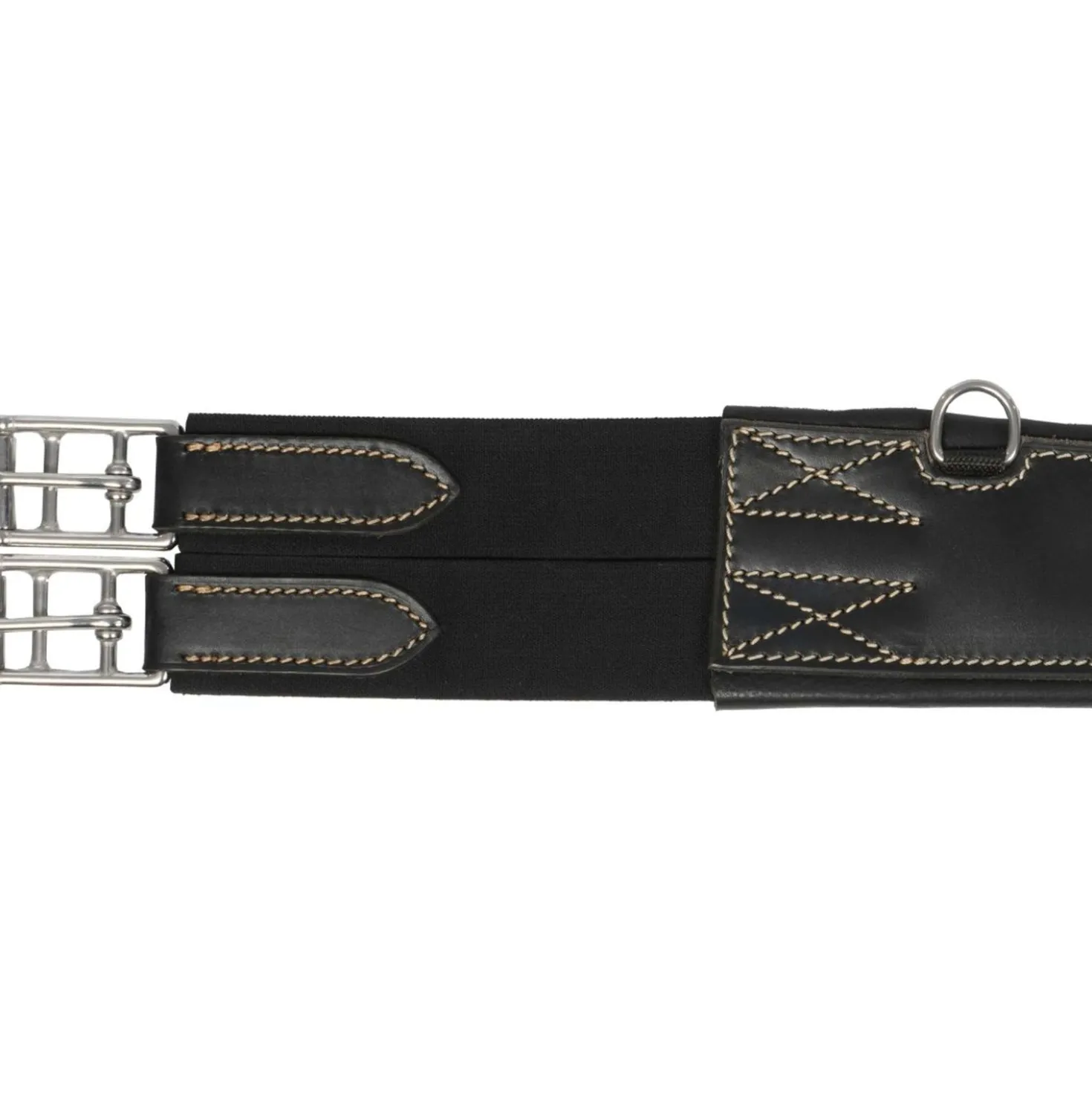 LJ-Leathers Singel Leder Buikflap Zwart