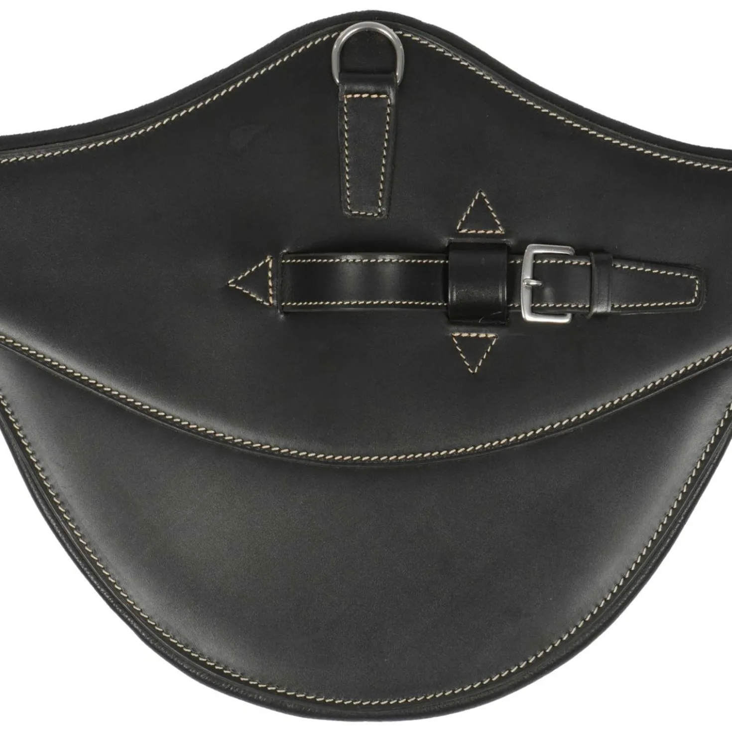 LJ-Leathers Singel Leder Buikflap Zwart
