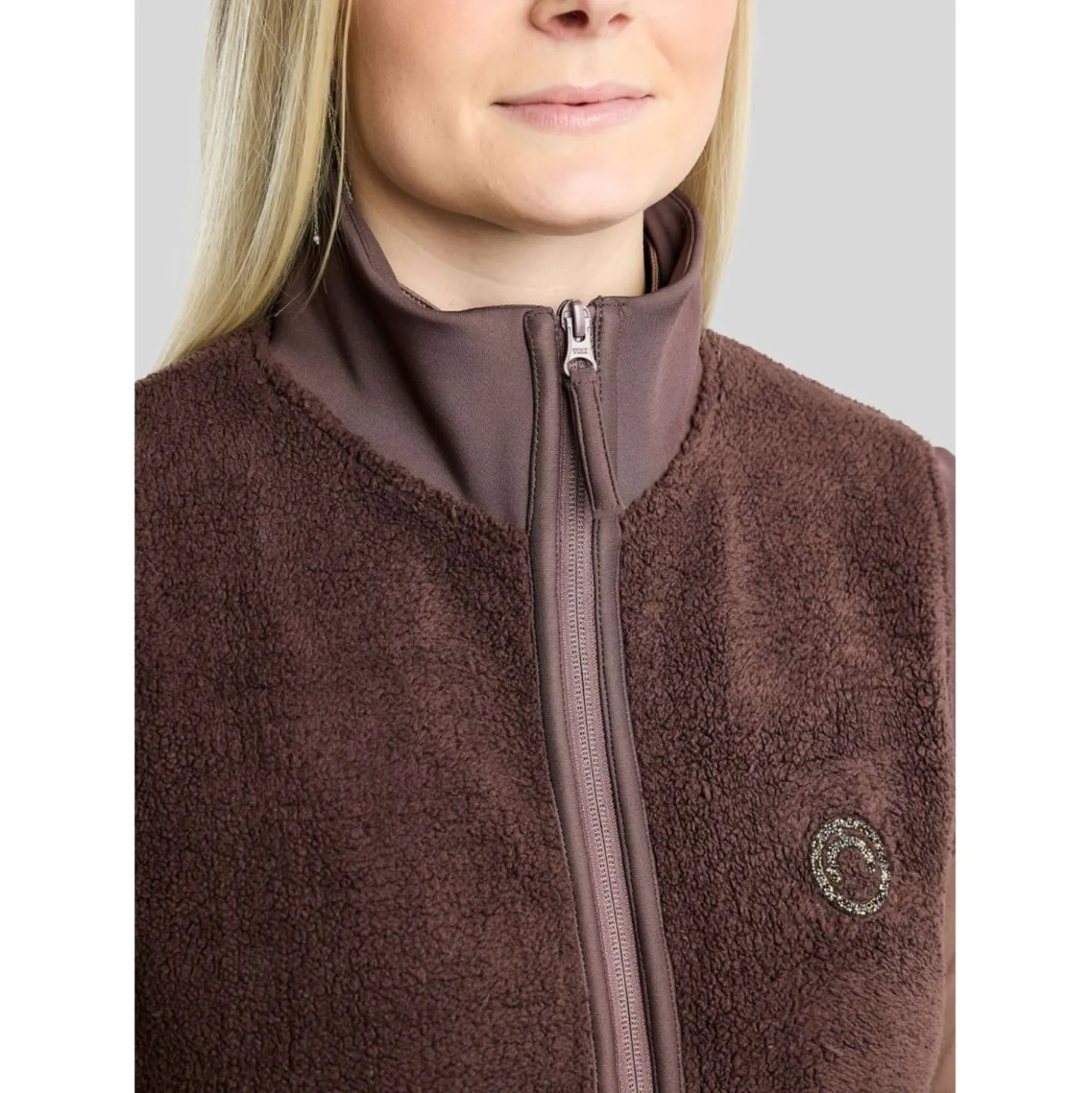 Montar Bodywarmer MoEbba Teddy Pile Golden Quartz Black Peony