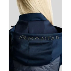 Montar Bodywarmer MoEverline Hybrid Detachable Hood Golden Quartz Crystals Navy