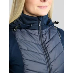 Montar Bodywarmer MoEverline Hybrid Detachable Hood Golden Quartz Crystals Navy