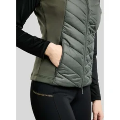 Montar Bodywarmer MoEverline Hybrid Detachable Hood Golden Quartz Crystals Forest Green
