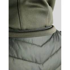 Montar Bodywarmer MoEverline Hybrid Detachable Hood Golden Quartz Crystals Forest Green