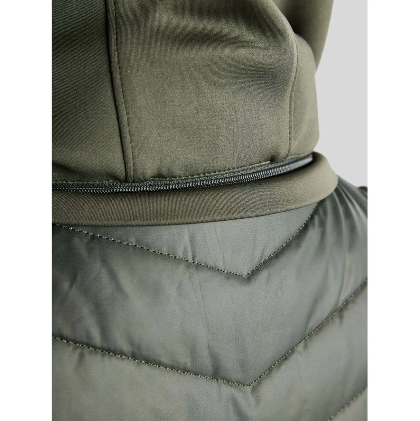 Montar Bodywarmer MoEverline Hybrid Detachable Hood Golden Quartz Crystals Forest Green