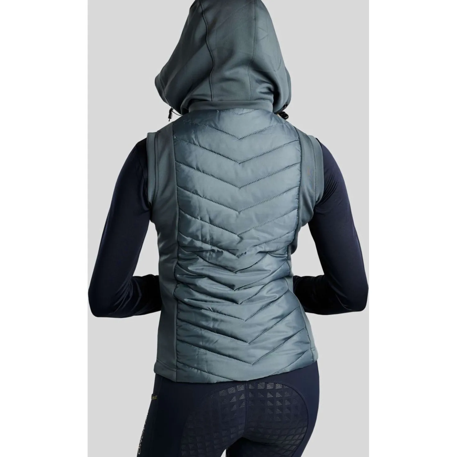 Montar Bodywarmer MoEverline Hybrid Detachable Hood Golden Quartz Crystals Dark Slate