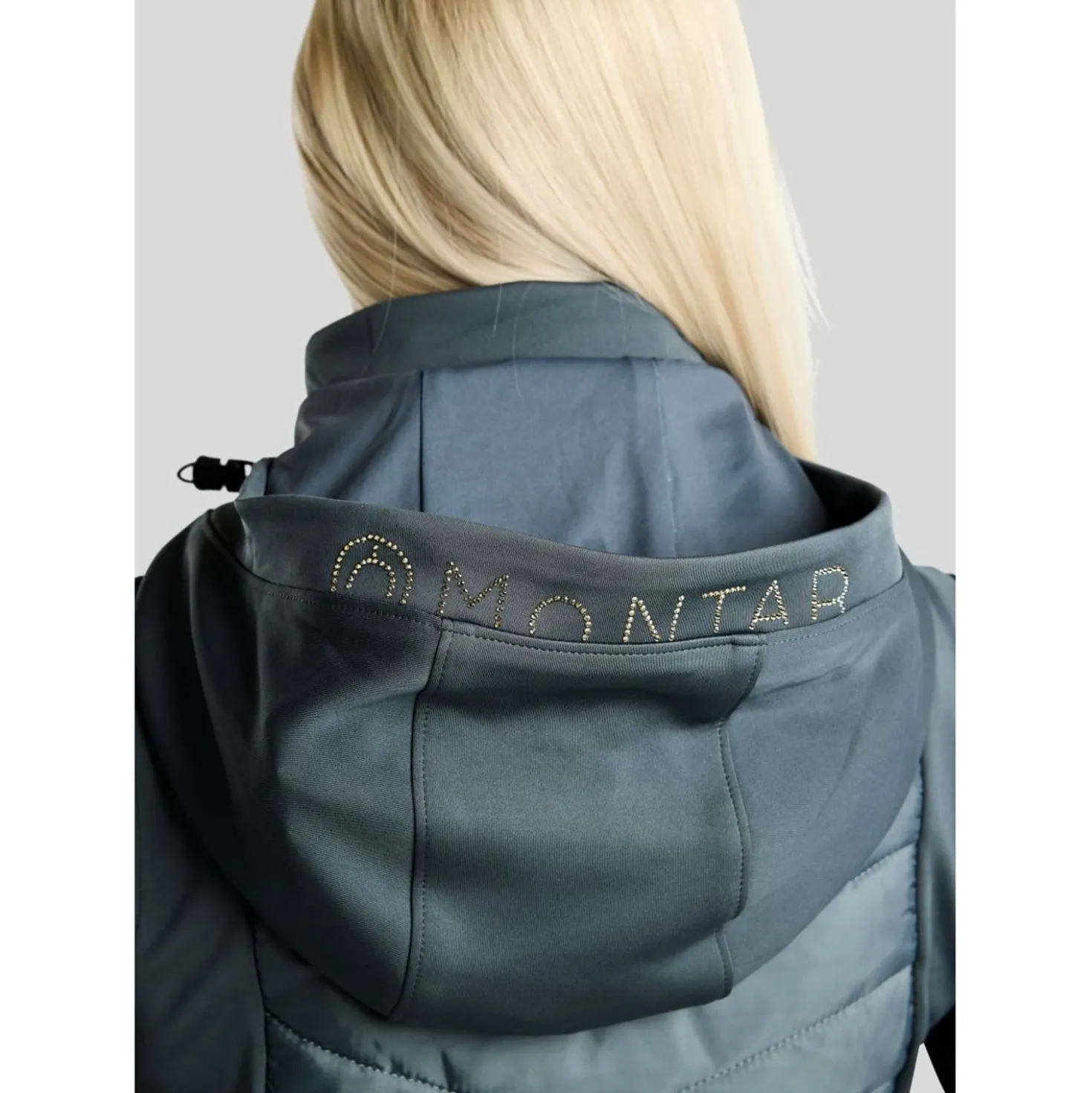 Montar Bodywarmer MoEverline Hybrid Detachable Hood Golden Quartz Crystals Dark Slate