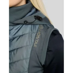 Montar Bodywarmer MoEverline Hybrid Detachable Hood Golden Quartz Crystals Dark Slate