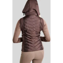 Montar Bodywarmer MoEverline Hybrid Detachable Hood Golden Quartz Crystals Black Peony
