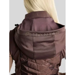 Montar Bodywarmer MoEverline Hybrid Detachable Hood Golden Quartz Crystals Black Peony