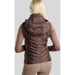 Montar Bodywarmer MoEverline Hybrid Detachable Hood Golden Quartz Crystals Black Peony