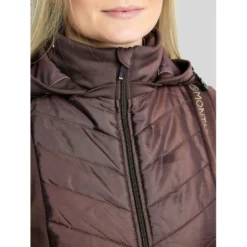 Montar Bodywarmer MoEverline Hybrid Detachable Hood Golden Quartz Crystals Black Peony