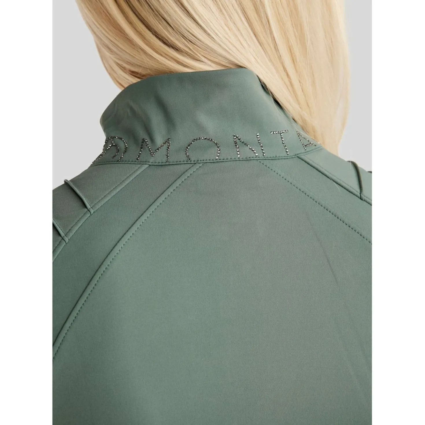 Montar Jack MoPearl Pintuck Gun Metal Crystals Jade