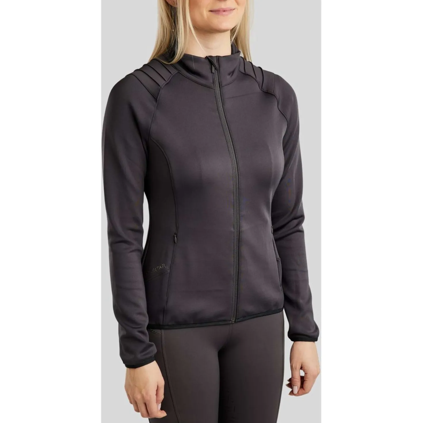 Montar Jack MoPearl Pintuck Gun Metal Crystals Slate Grey