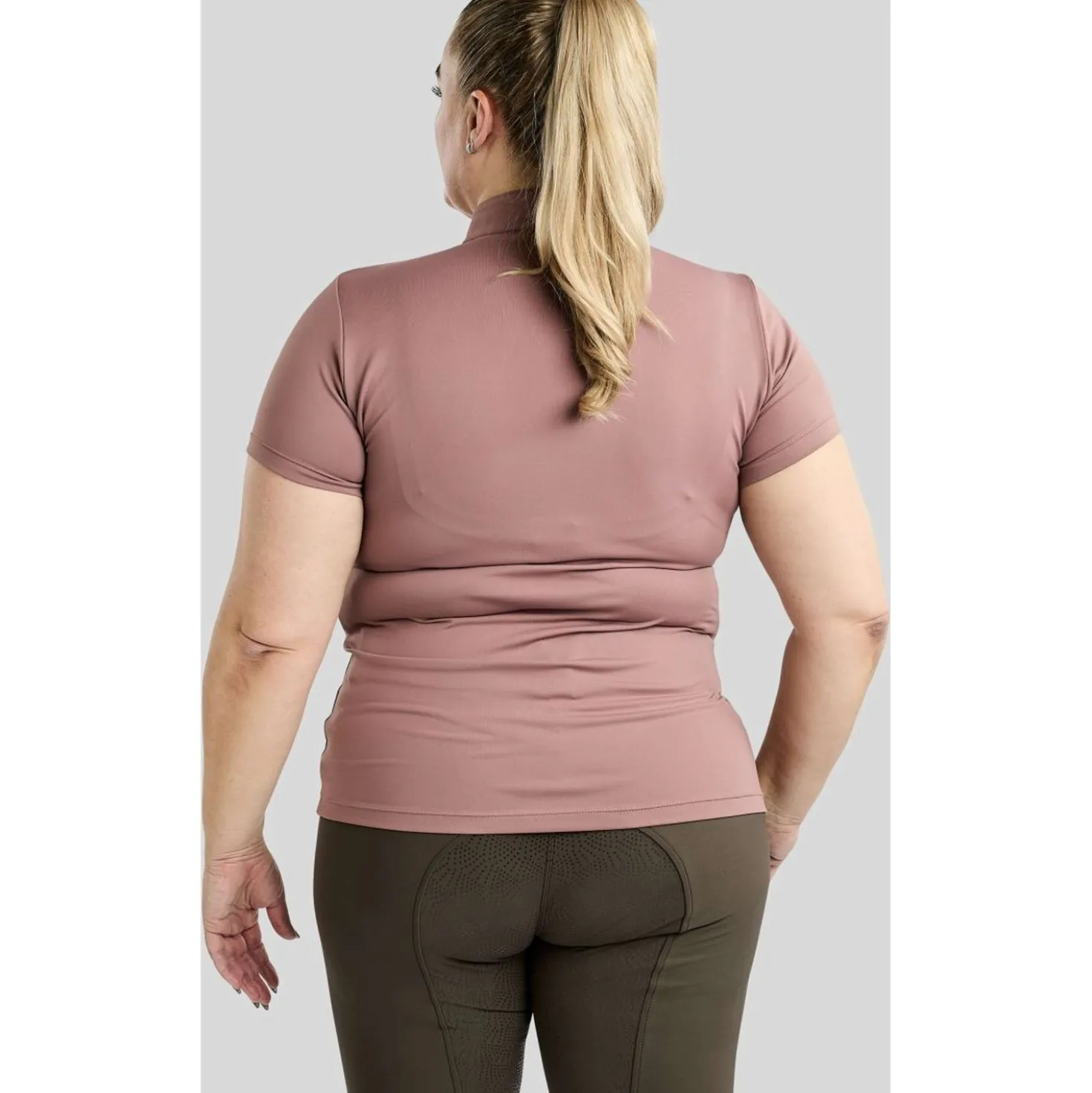 Montar Poloshirt Everly Crystal Logo Curve Dusty Rose