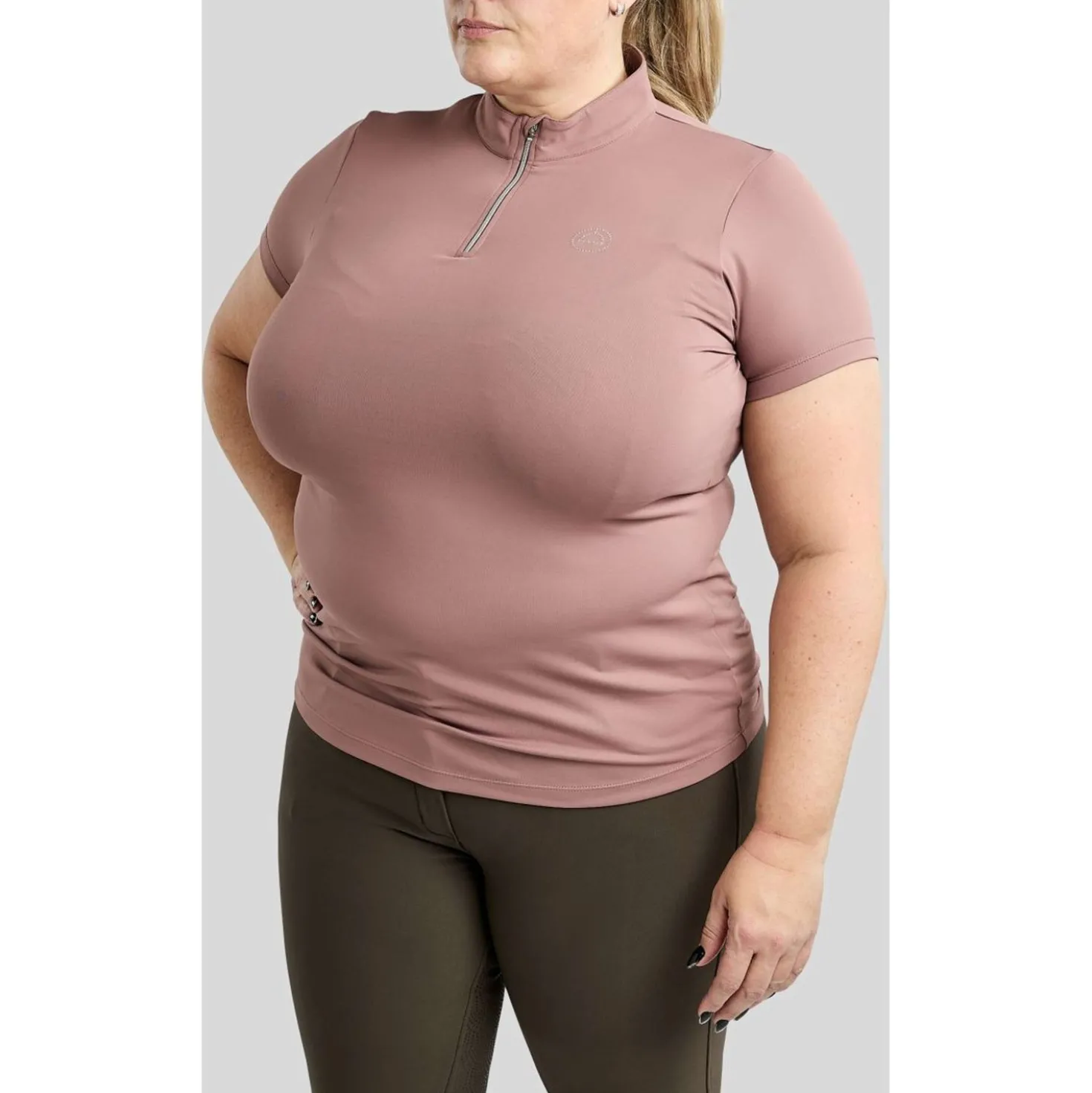 Montar Poloshirt Everly Crystal Logo Curve Dusty Rose