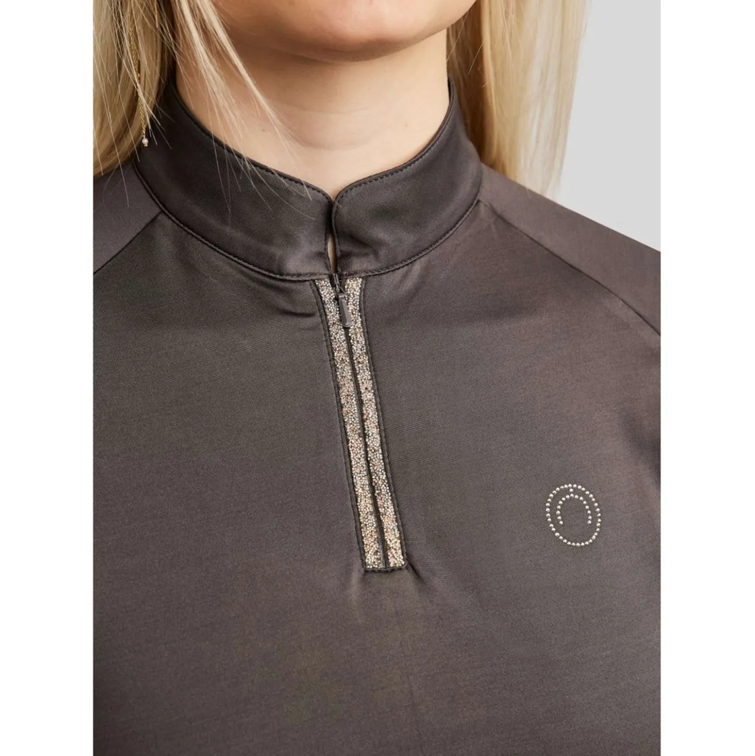 Montar Poloshirt MoLila Champagne Crystals Slate Grey