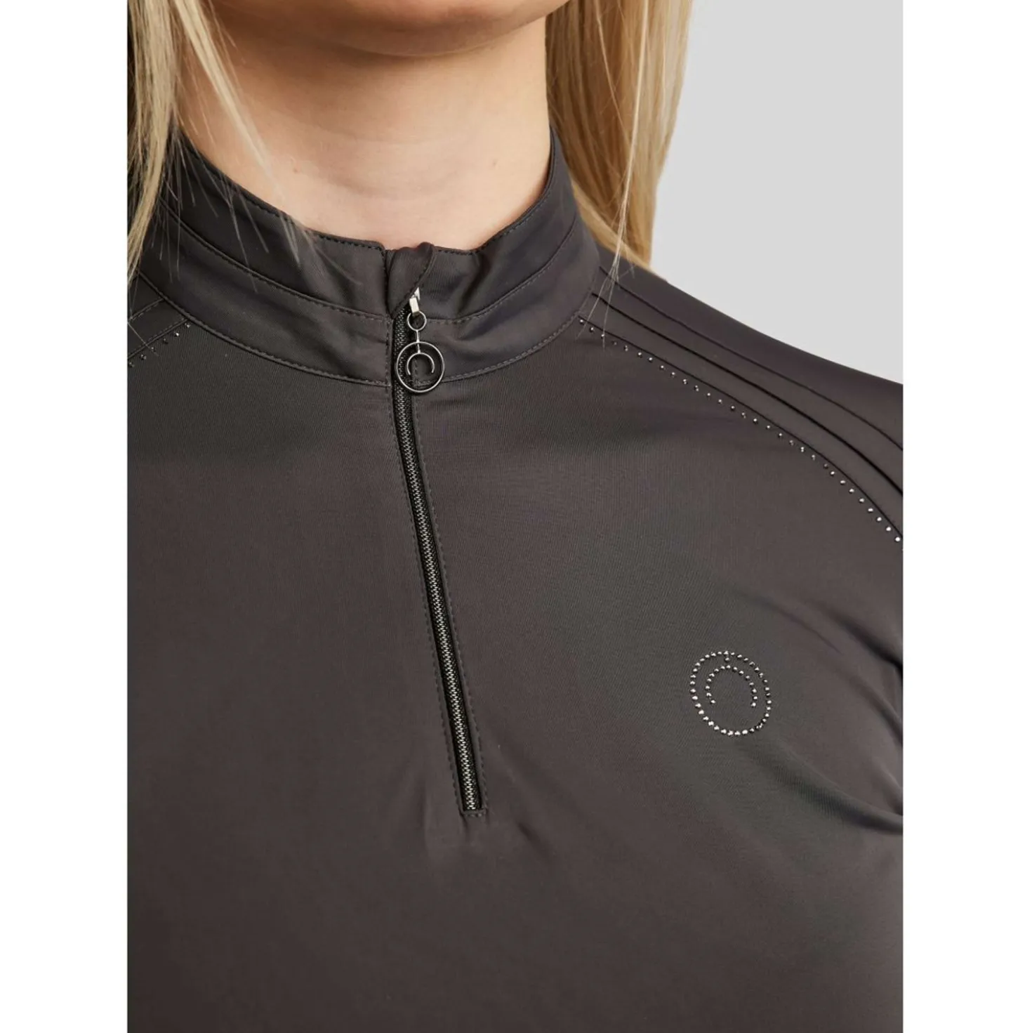 Montar Poloshirt MoPearl Pintuck Slate Grey