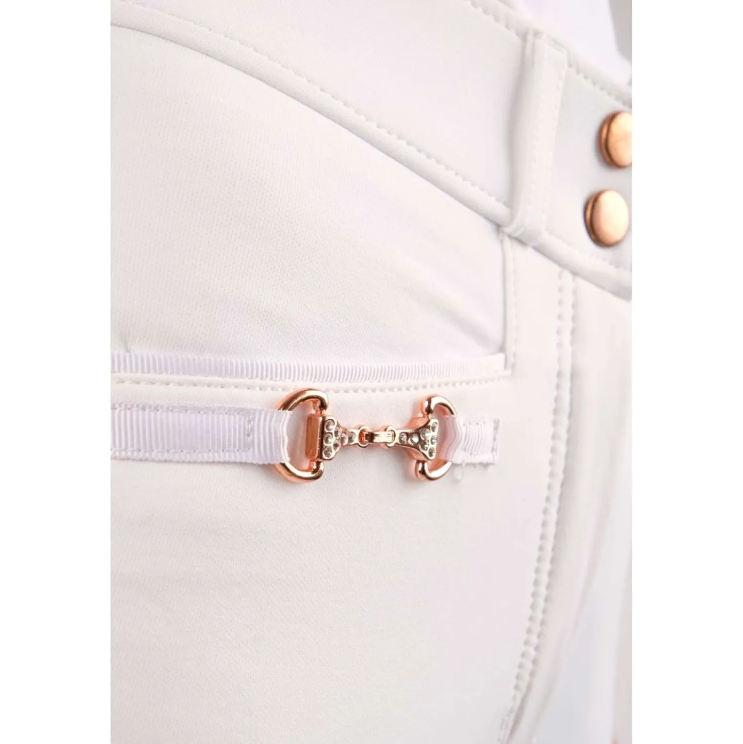 Montar Rijbroek Molly Rosegold Highwaist Full Grip Wit