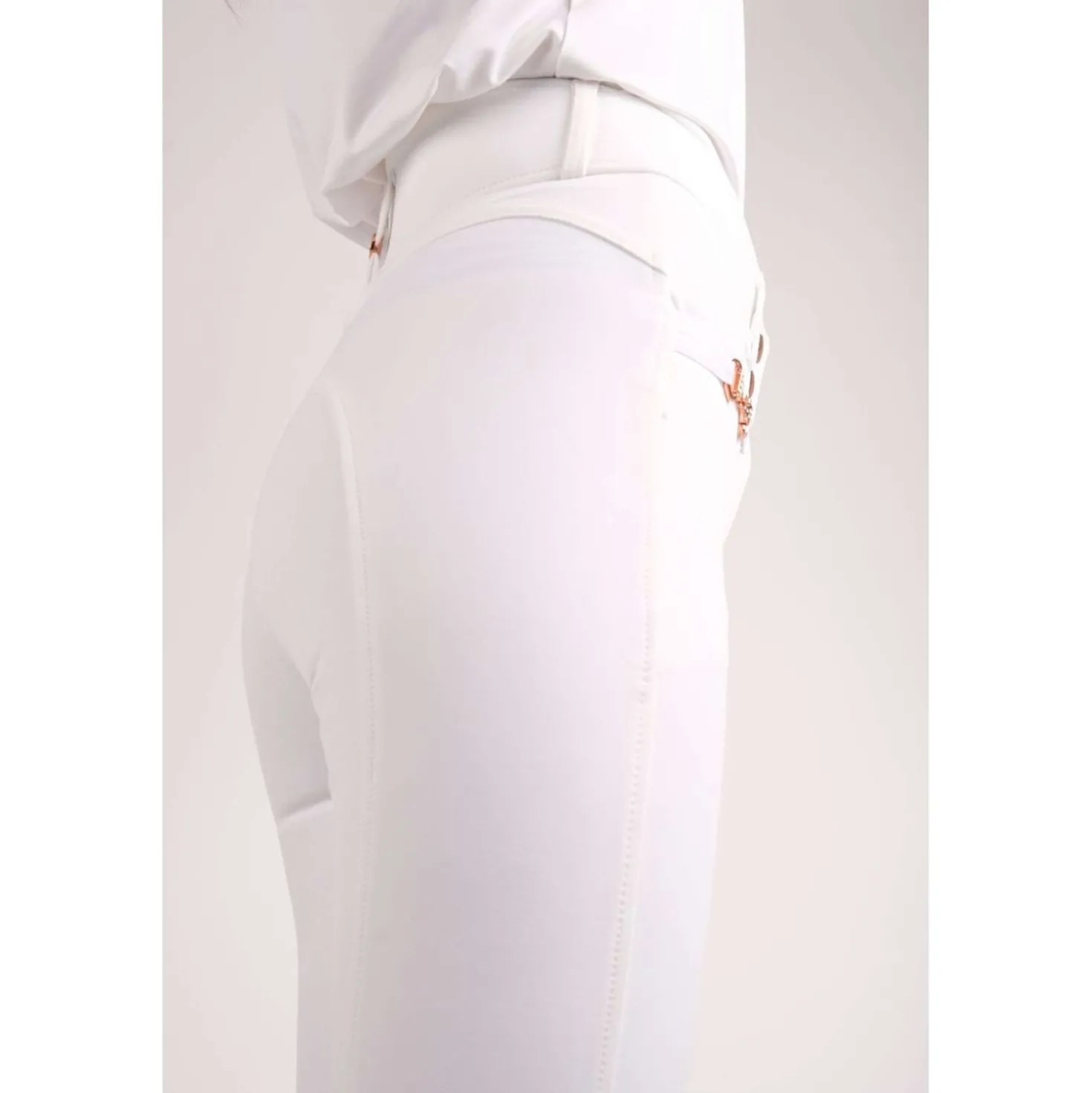 Montar Rijbroek Molly Rosegold Highwaist Full Grip Wit