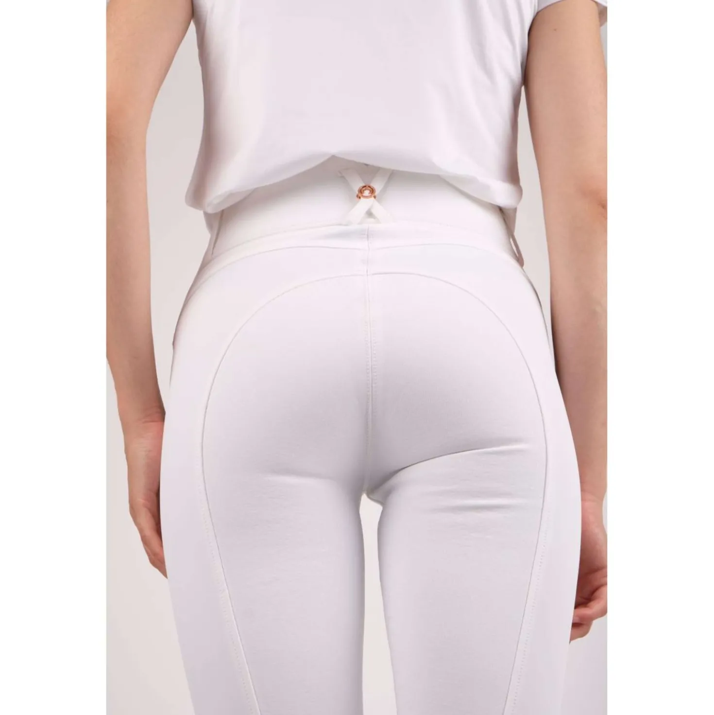 Montar Rijbroek Molly Rosegold Highwaist Full Grip Wit
