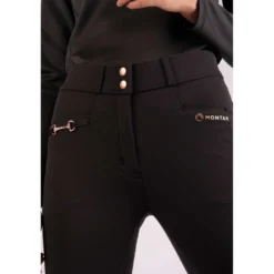 Montar Rijbroek Molly Rosegold Highwaist Full Grip Zwart