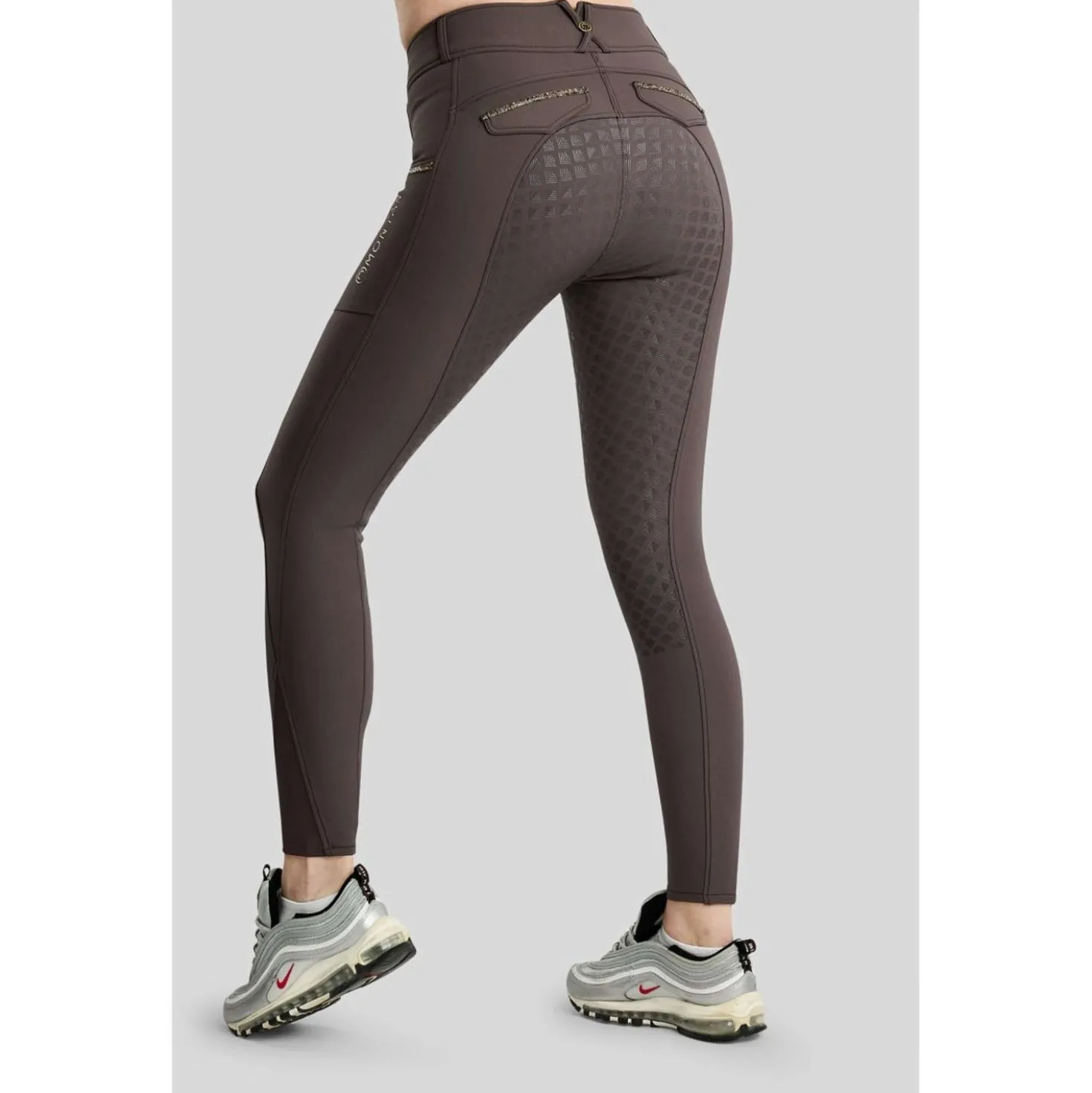 Montar Rijbroek MoVeronica Golden Quartz Full Grip Black Peony